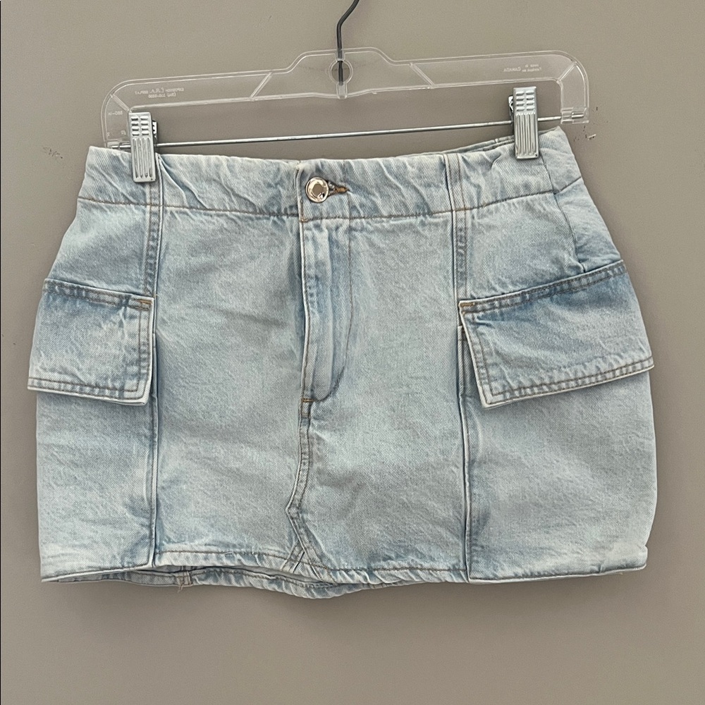 ZARA Light Wash Denim Skirt